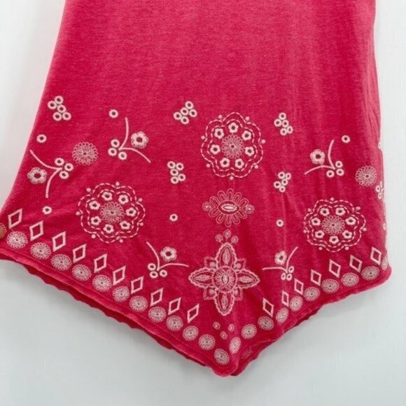 Johnny Was Pink Embroidered Knit Tiered Barbie Core Tank Scoop Neck Small Dress - Picture 4 of 7